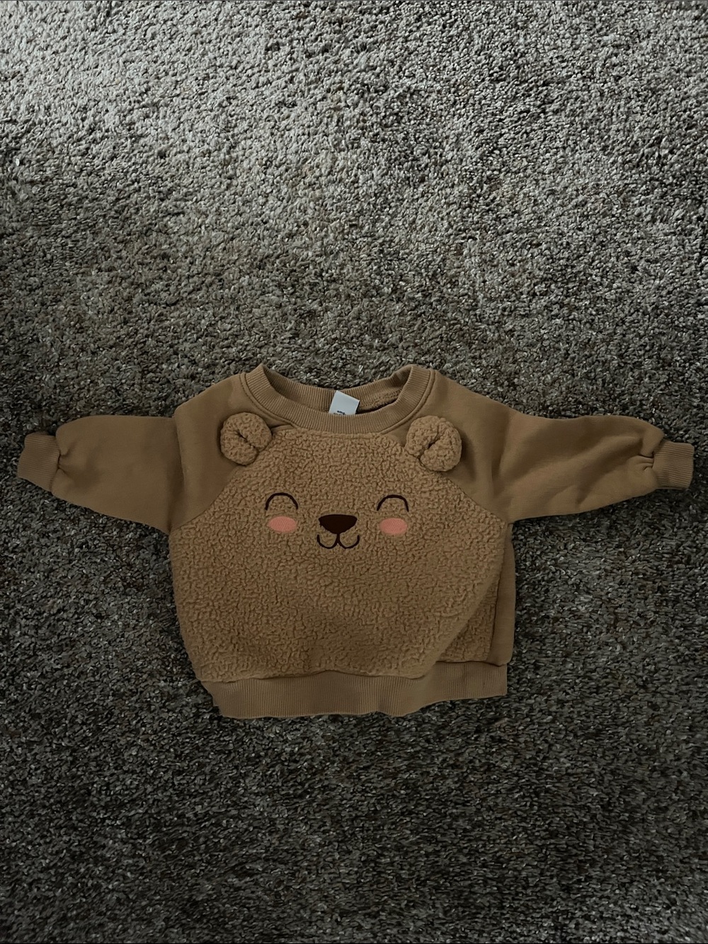 Kids Brown Bear Sherpa Pullover Sweatshirt
